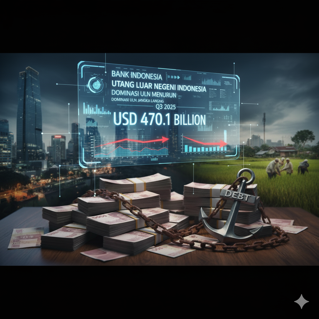 Utang Luar Negeri Indonesia Q3 2025 Turun Jadi USD424,4 Miliar, Struktur ULN Masih Sehat