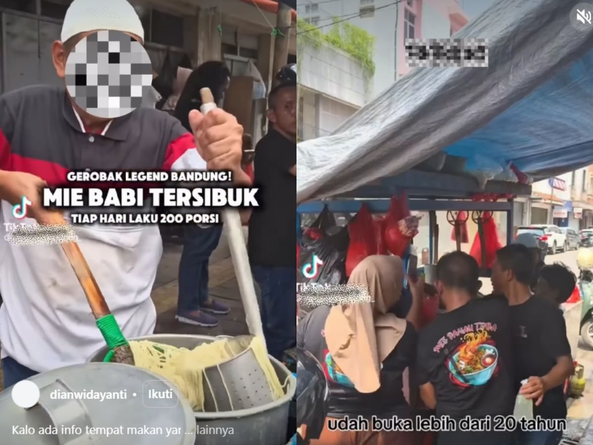 Viral Pedagang Mie Babi di Cibadak Bandung, Disorot karena Pakai Peci dan Hijab Tanpa Label Non Halal