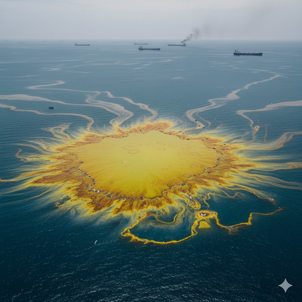 Diduga Limbah Minyak Mencemari Perairan Tanjung Burung, Kabupaten Tangerang