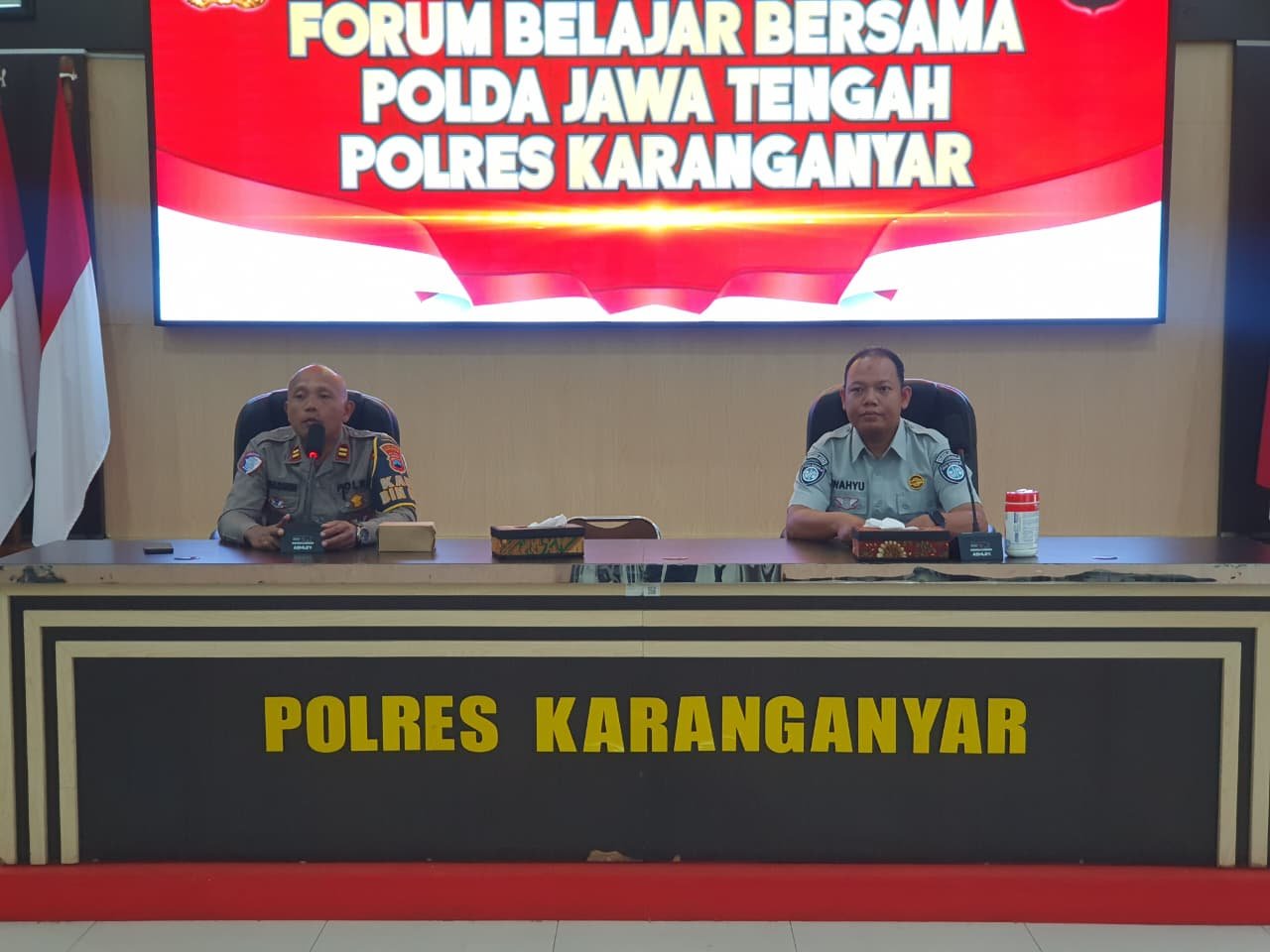 Jasa Raharja Cabang Sukoharjo dan Samsat Karanganyar Jadi Narasumber Forum Belajar Bersama di Polres Karanganyar