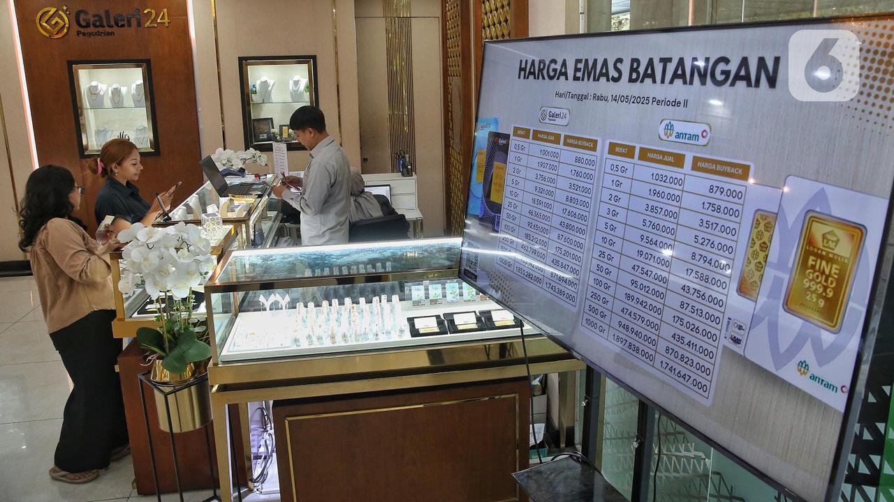 Harga Emas Pegadaian Rabu Pagi Naik, UBS, Antam, Galeri24 Kompak Menguat