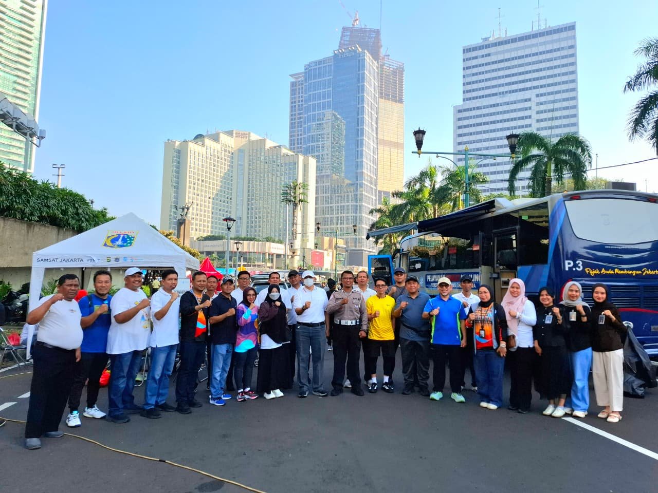 Jasa Raharja DKI Jakarta Bersama Stakeholder Hadirkan Layanan Samsat Keliling di HBKB Bundaran HI