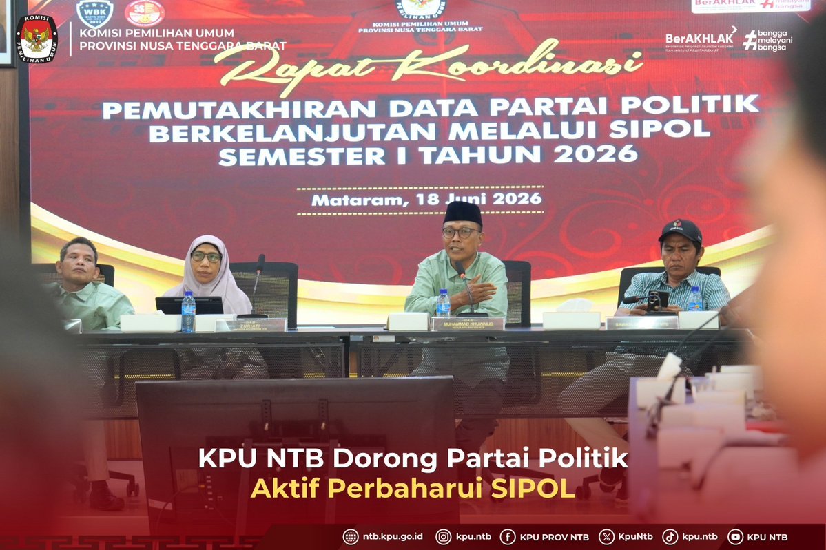 KPU NTB Dorong Parpol Perbarui Data Keanggotaan dan Kepengurusan di SIPOL