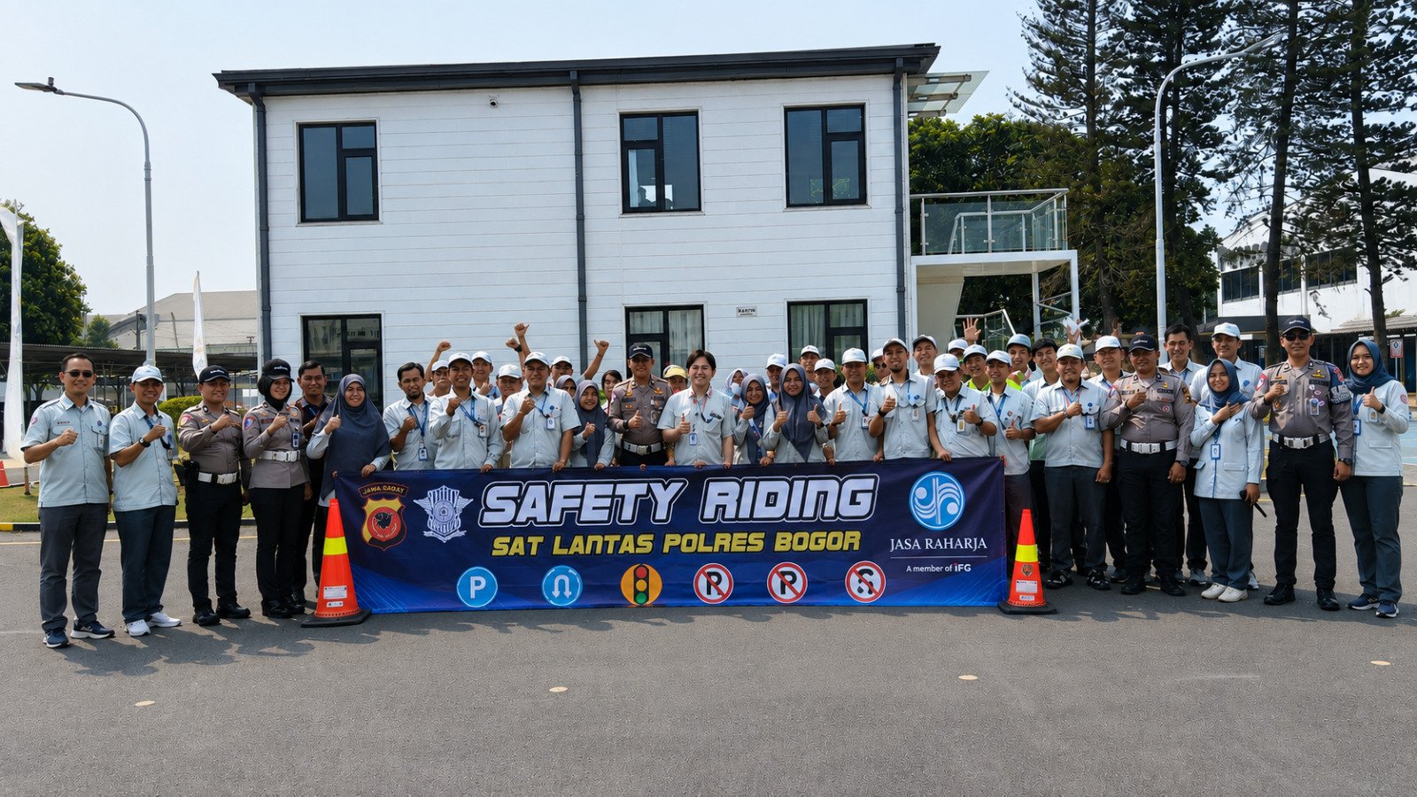 Sinergi Jasa Raharja dan Polres Bogor Wujudkan Budaya Safety Riding di Lingkungan PT Panasonic Gobel