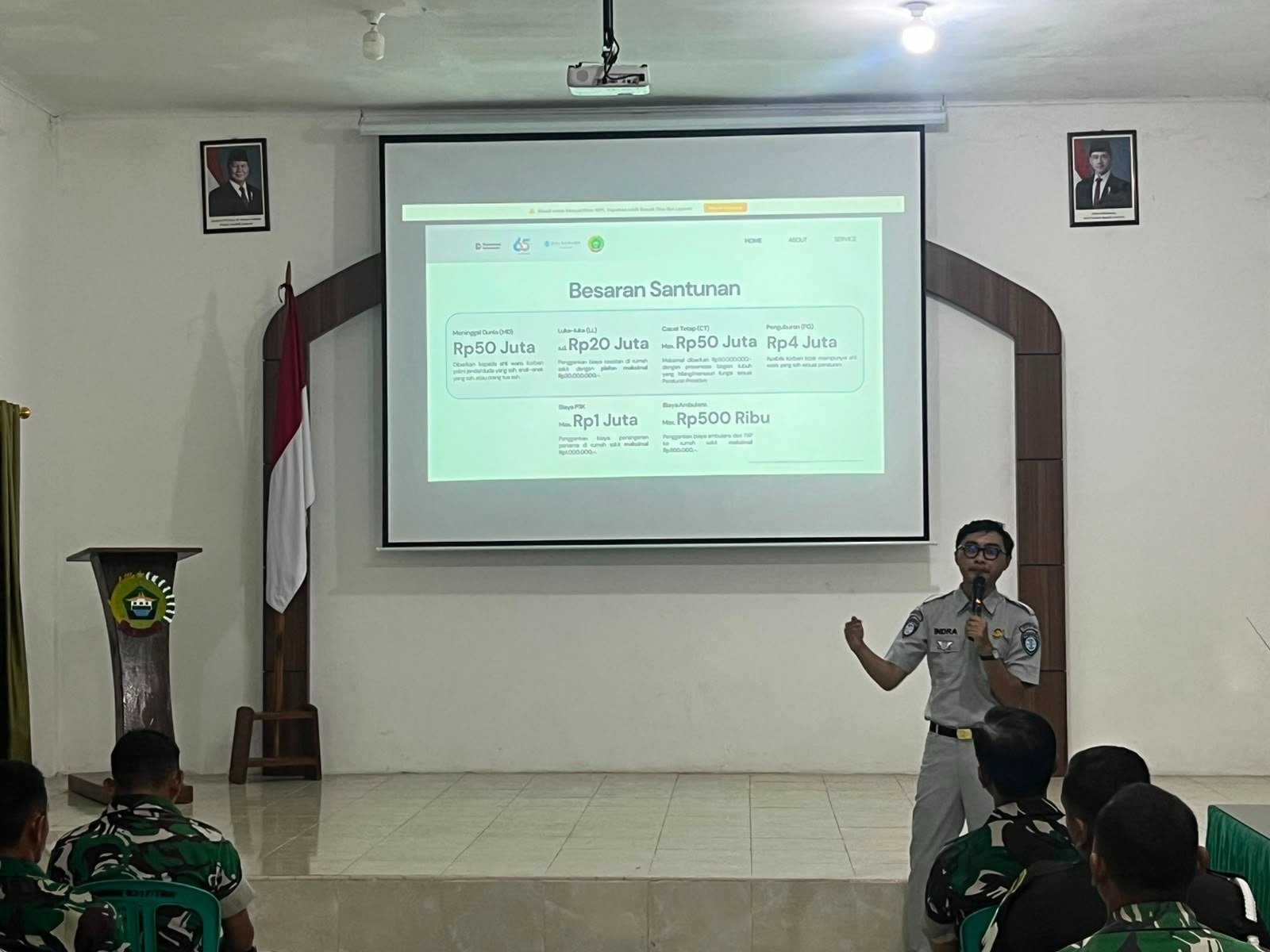 Jasa Raharja Sosialisasikan Safety Riding dan PPGD kepada personel Kodim 0317/TBK
