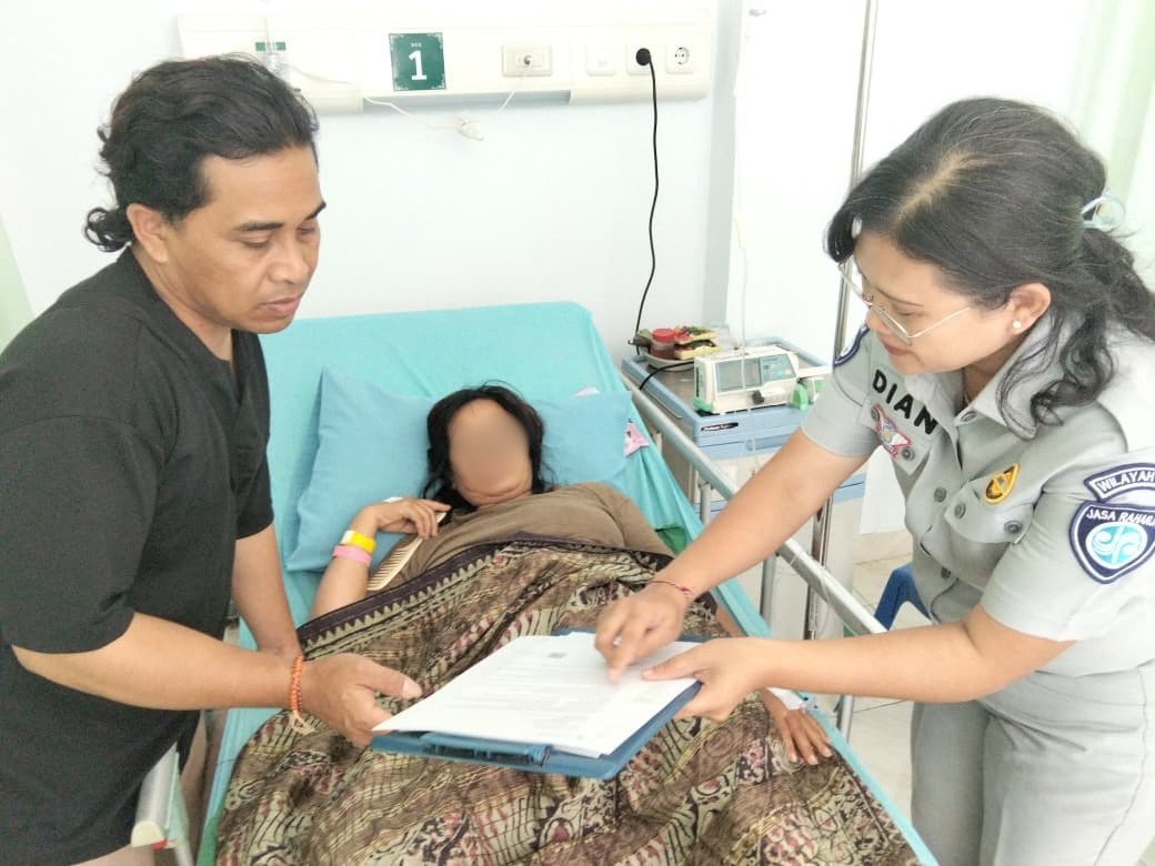 Di Tengah Perawatan Intensif, Jasa Raharja Hadir Pastikan Jaminan Pasien Laka Lantas di Bangli