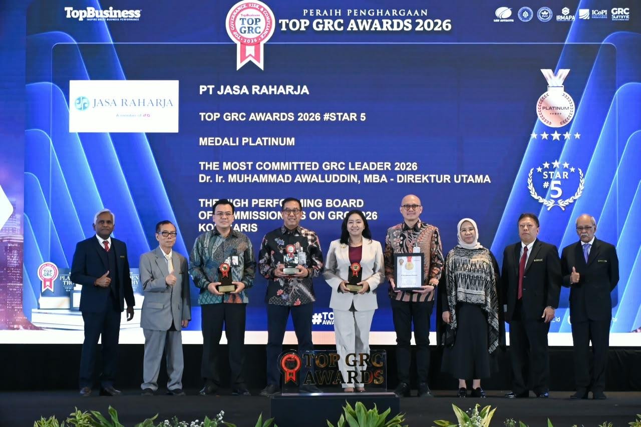 Konsisten Terapkan GRC, Jasa Raharja Raih Empat Penghargaan di Ajang TOP GRC Awards 2026