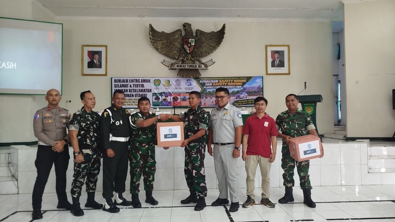 Jasa Raharja Cabang Tasikmalaya Perkuat Sinergi Keselamatan Bersama TNI AD di Ciamis melalui Sosialisasi Safety Riding dan Pelatihan PPGD